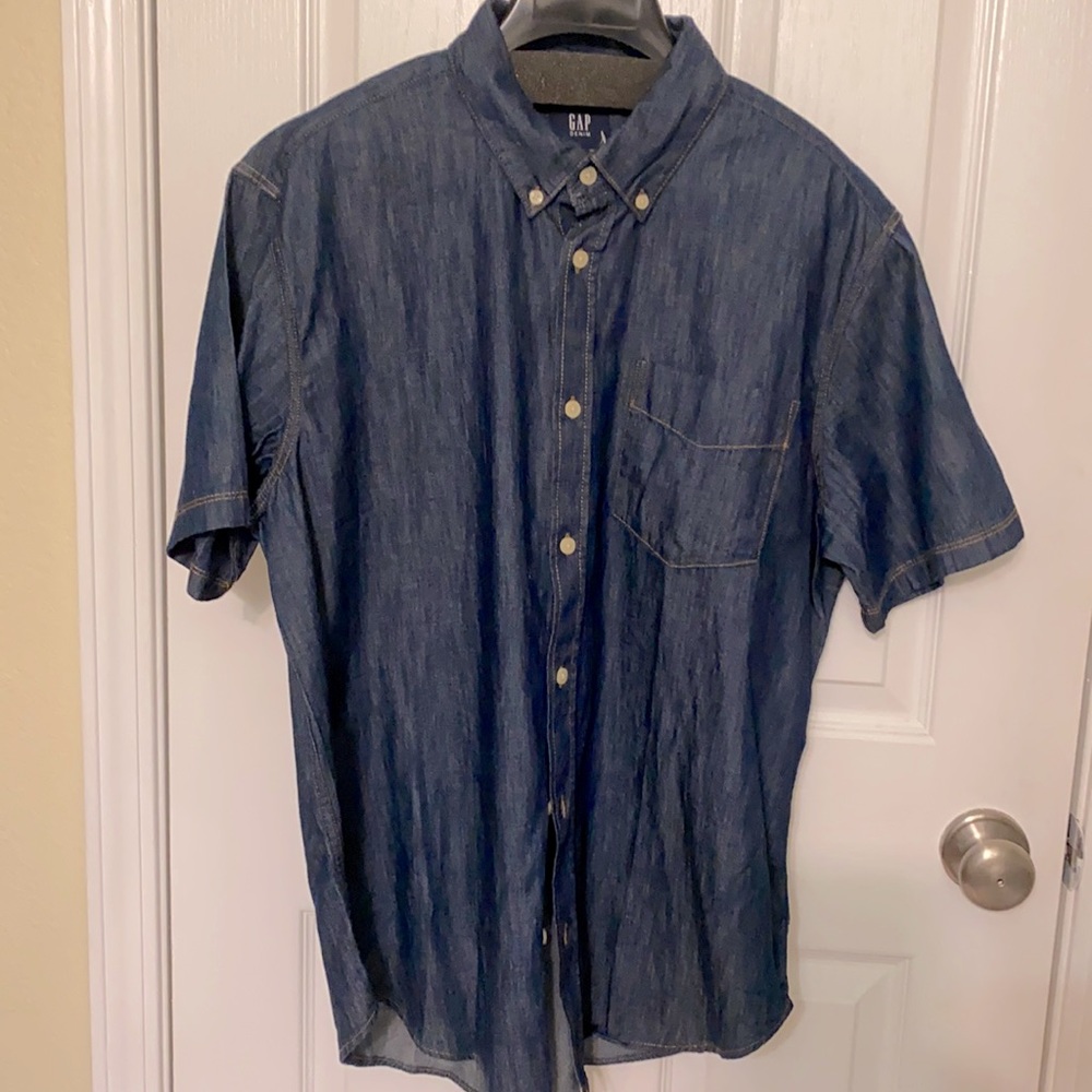 The Gap denim button up shirt.